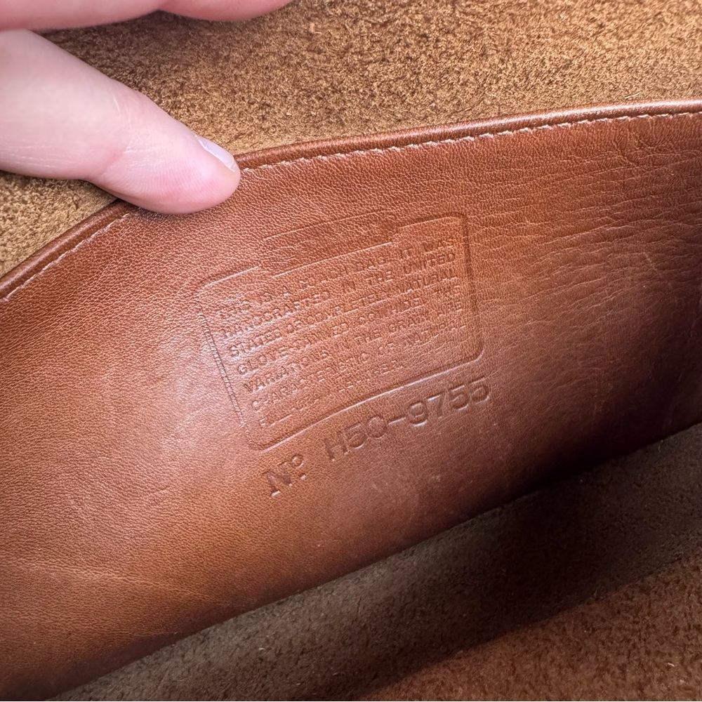 Vintage Coach 9755 Pocket Purse Crossbody Bag British Tan Leather USA - Picture 11 of 13